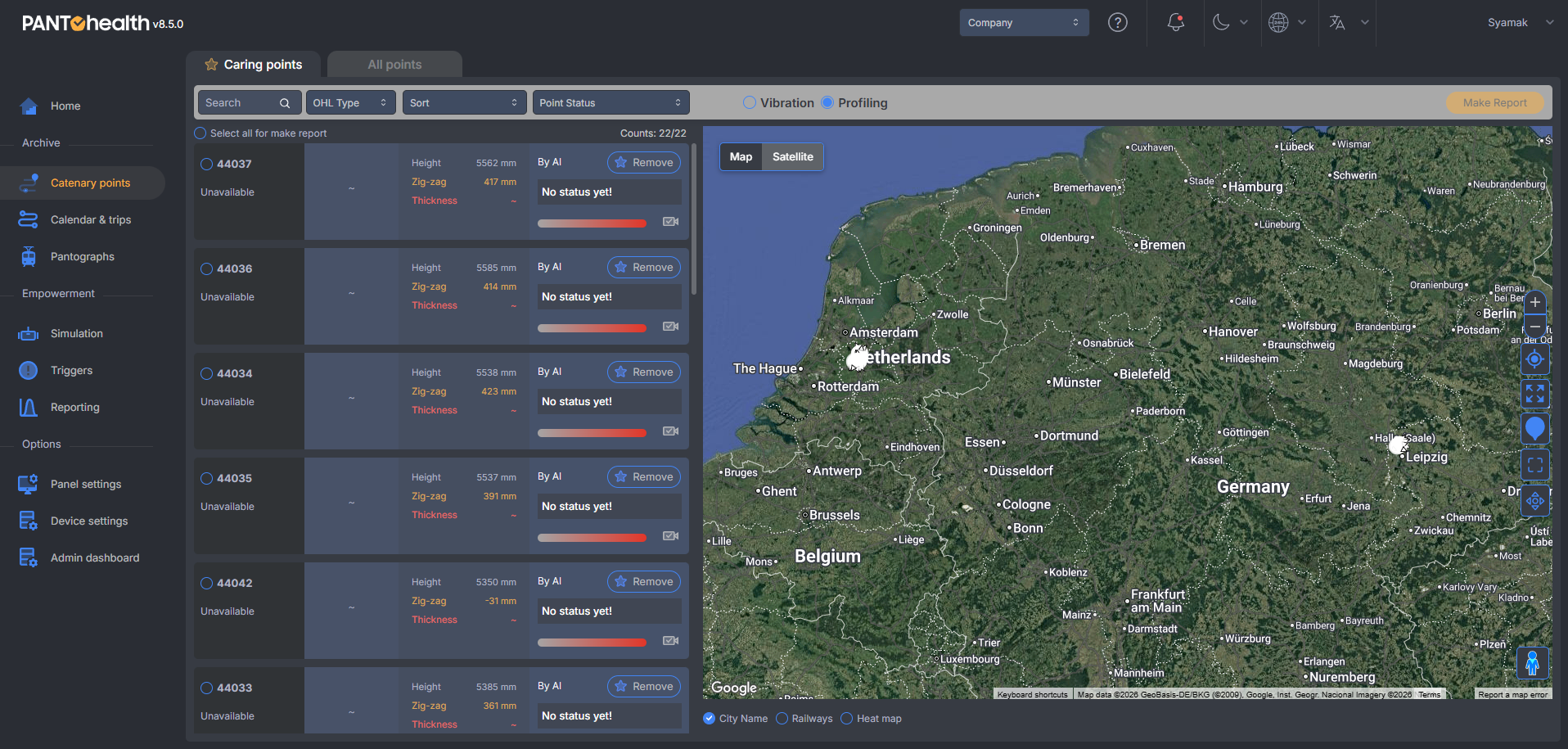 PANTOhealth onboard monitoring of the pantograph and overhead contact line interaction